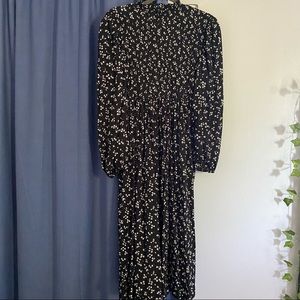 Floral Maxi Black dress- midi-maxi length!